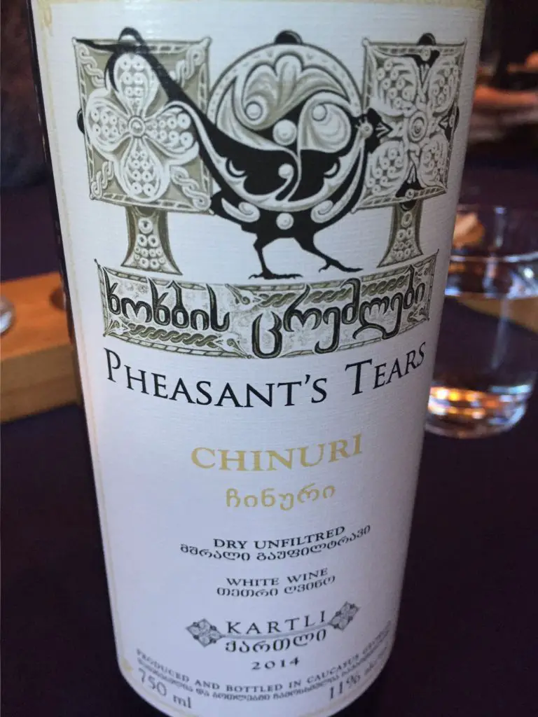 Pheasant's Tears Chinuri 2014 qvevri wine natural wine georgian wine