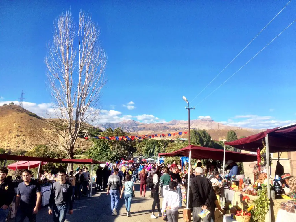 Blue skies at the Areni Festival in the heart of Vayots Dzor Armenian Wines