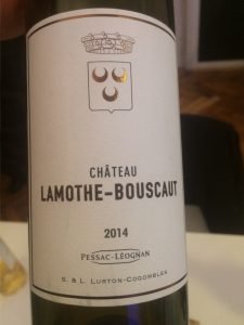 Chateau Lamothe, Bouscaut 2014