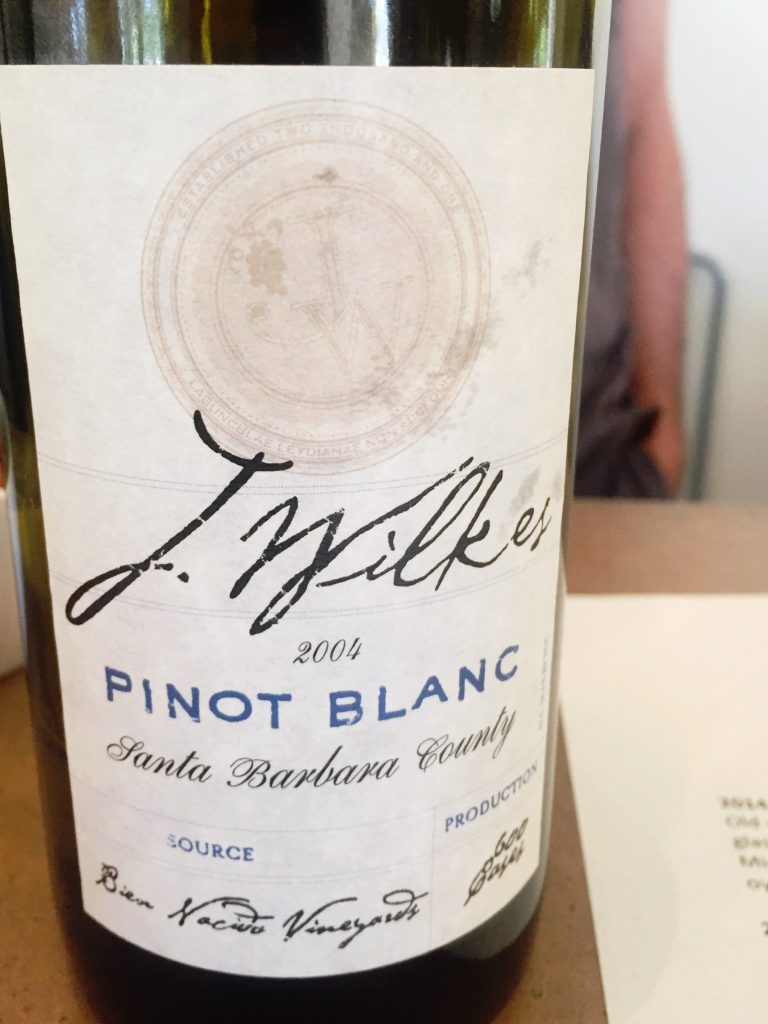 J.Wilkes, Pinot Blanc, 2004 wines from santa barbara