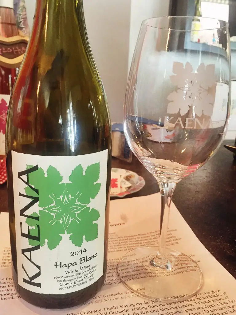 Kaena, Hapa Blanc, 2014 wines from santa barbara