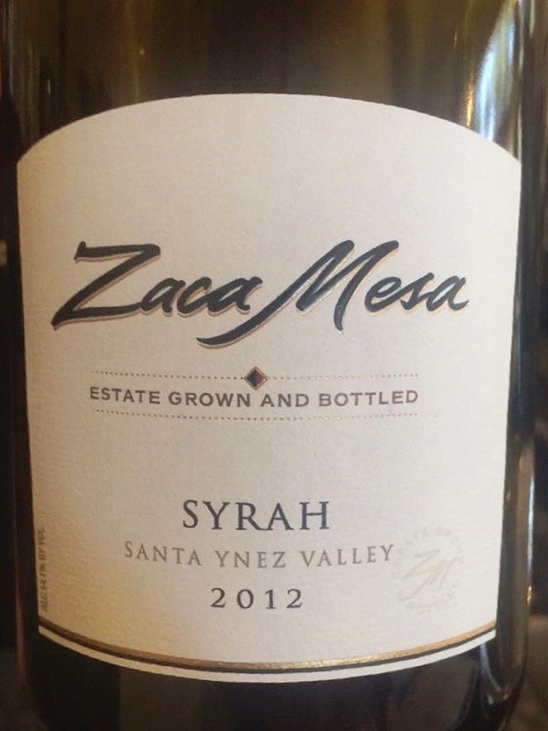 Zaca Mesa Estate Syrah 2012 wines from santa barbara