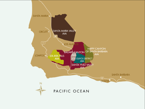 santa barbara county ava wine map