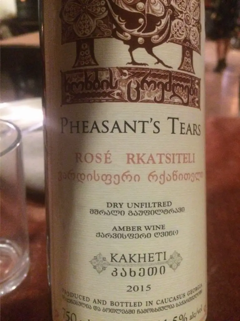 Pheasant’s Tears Rosé Rkatsiteli Natural Wines Georgian Wine