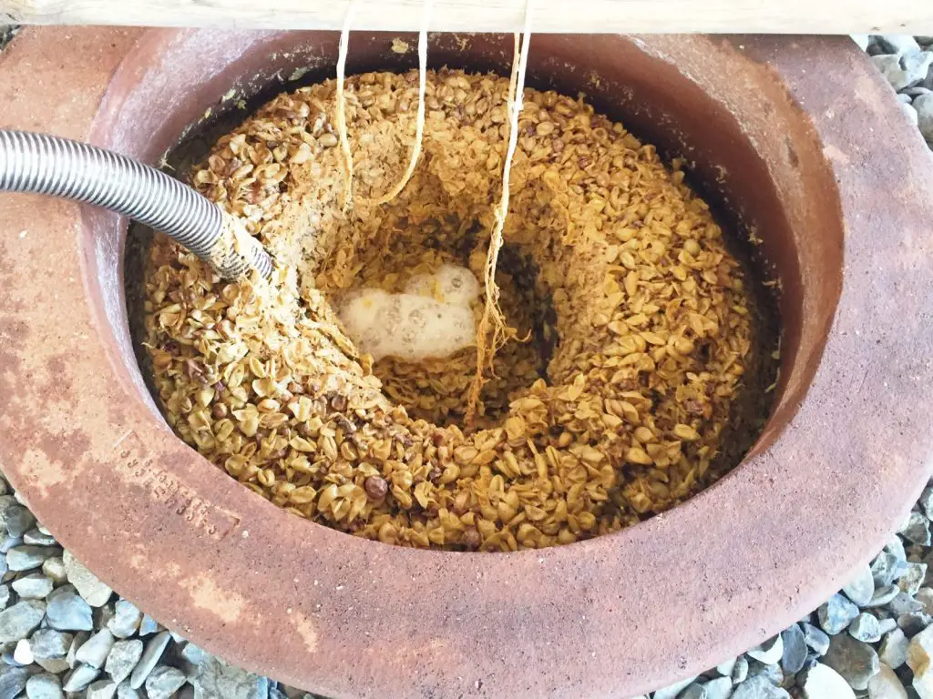 fermentation in qvevri-kakheti-pheasants tears-qvevri georgian wine