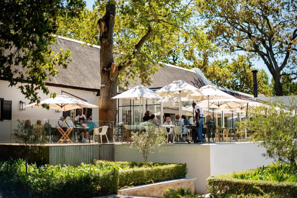 An image of outdoor terrace of Boschendal estate