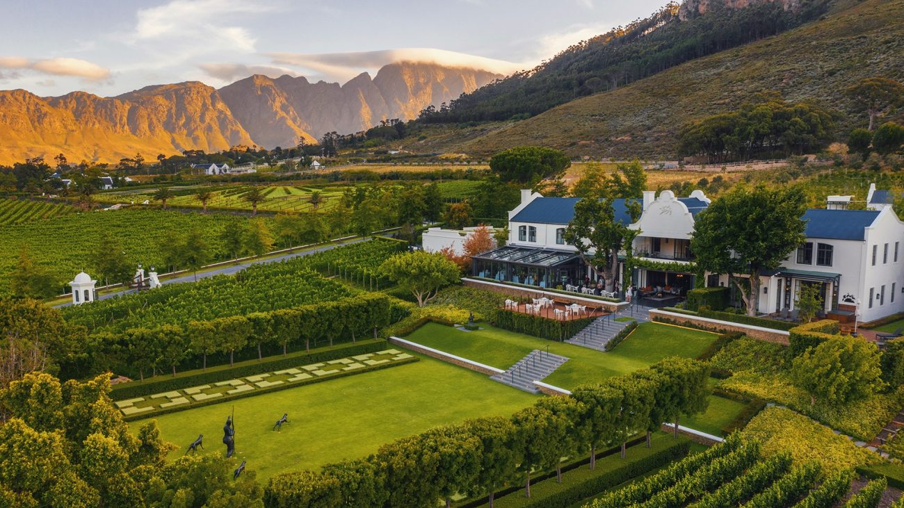 Image of Leeu Estates Manor House Afternoon Aerial Photo