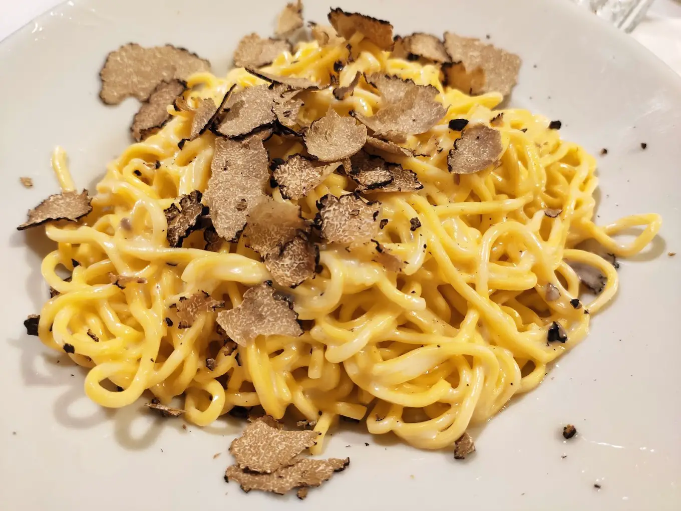 Image of a truffle pasta dish at I’Brindellone restaurant