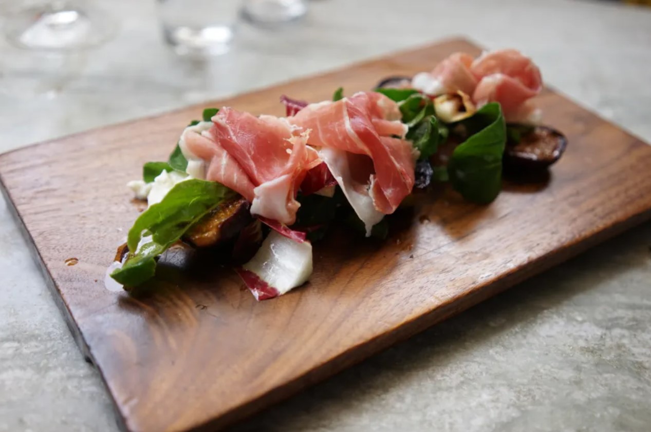 Image of food platter on a table in Gjelina restaurants