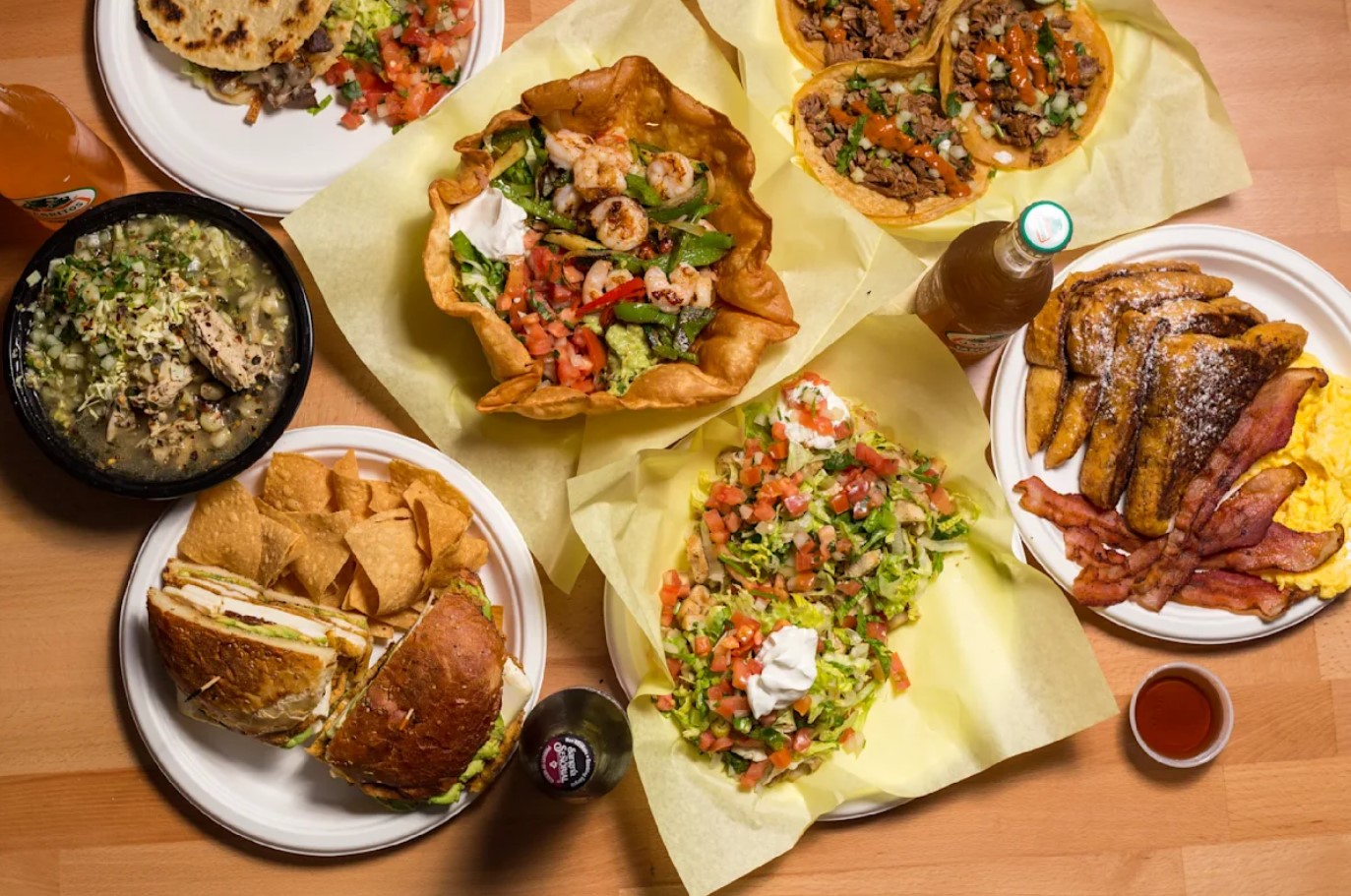 Image of various dishes at Tacos Por Favor restaurant