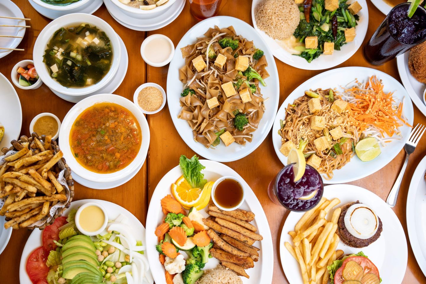 Image of various dishes at The Vegan Joint restaurant