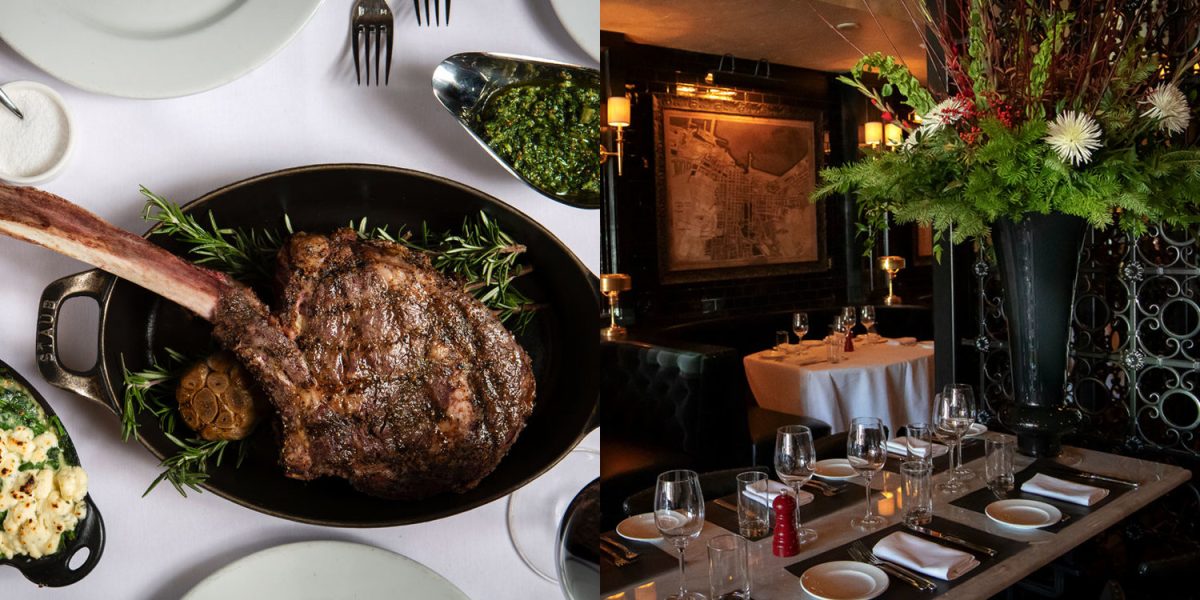 Image of a food and interior of Steakhouse No. 316