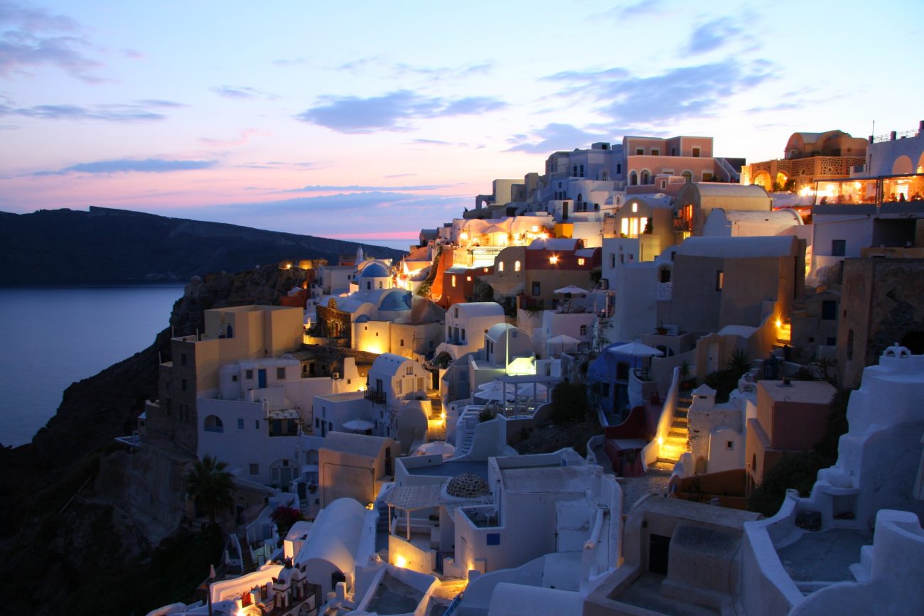 Image of Santorini in Greece by Pixabay