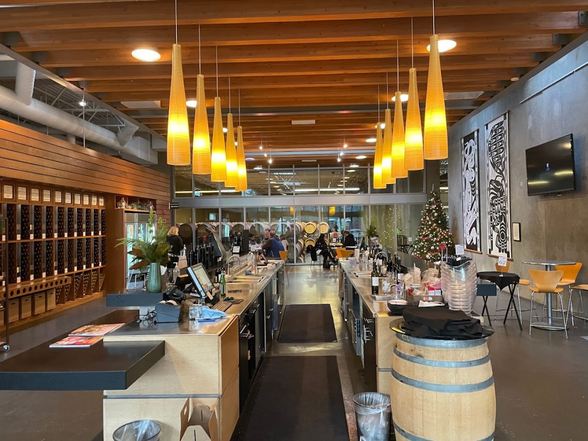 Interior of a Novelty Hill-Januik Winery tasting room