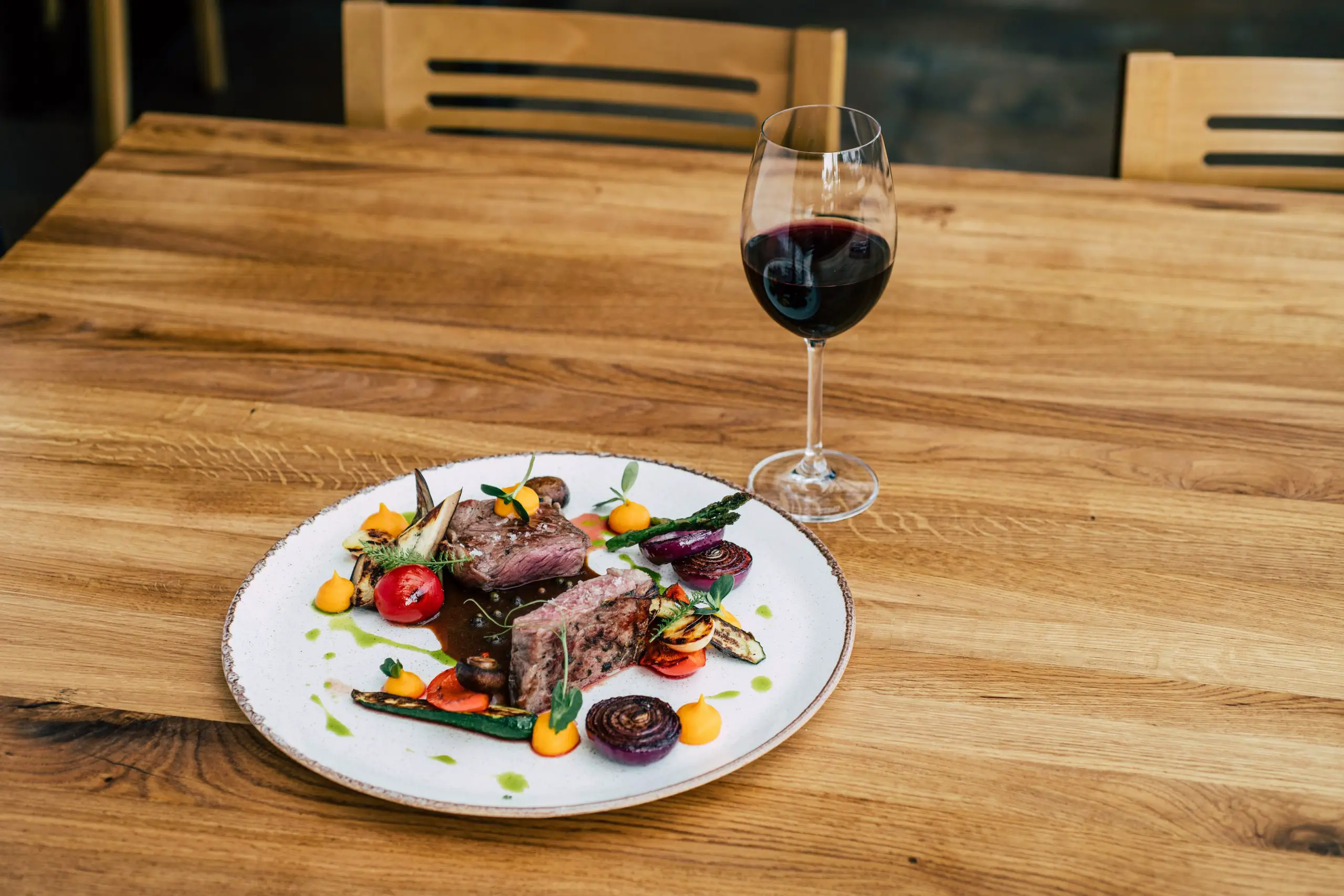 Image of steak and red wine pairing